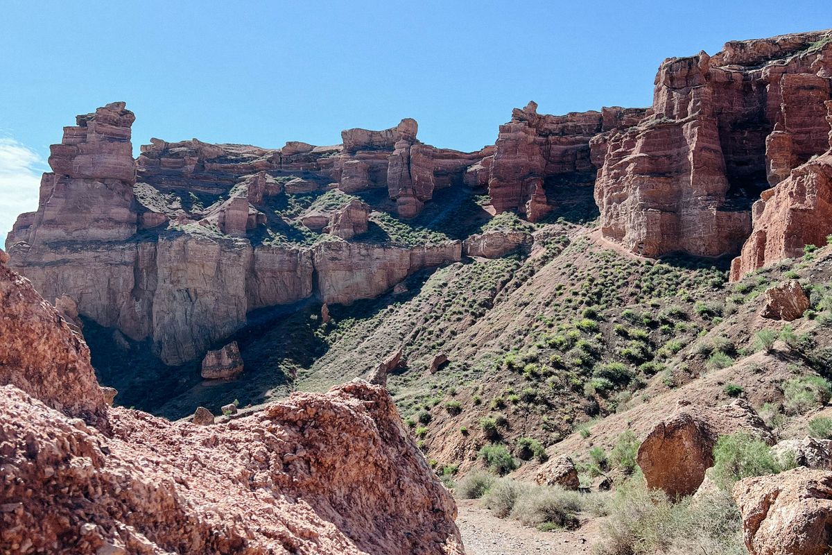Eroded rock formations, Charyn Canyon